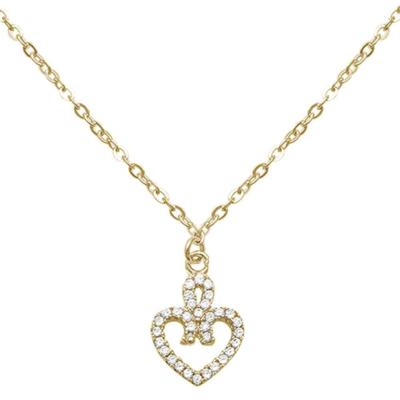 Yellow Gold Plated Infinite Love Heart Cz .925 Sterling Silver Necklace
