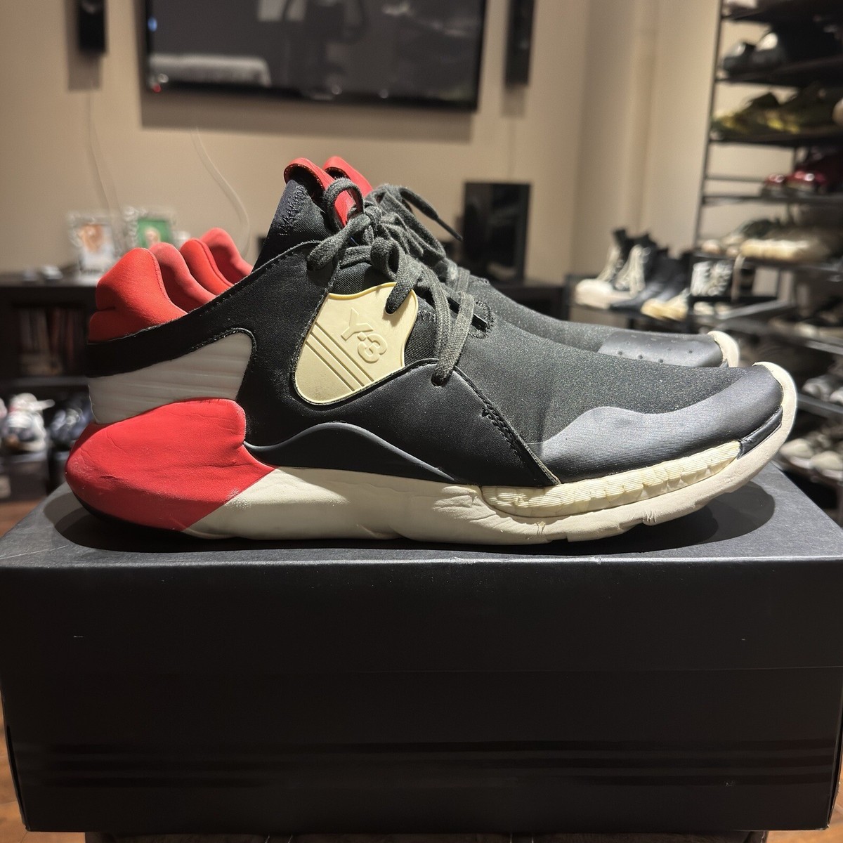 Y-3 Adidas Boost QR S83120 Red/White/Blk Running Sneakers Mens 