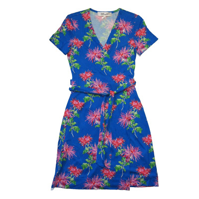 NWT Diane von Furstenberg DVF New Julian Two in Hewes Large Silk Wrap Dress XXS