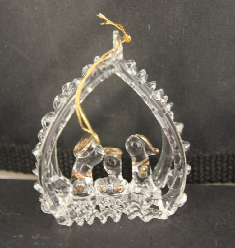 Hand Blown Spun Glass Nativity Scene Ornament