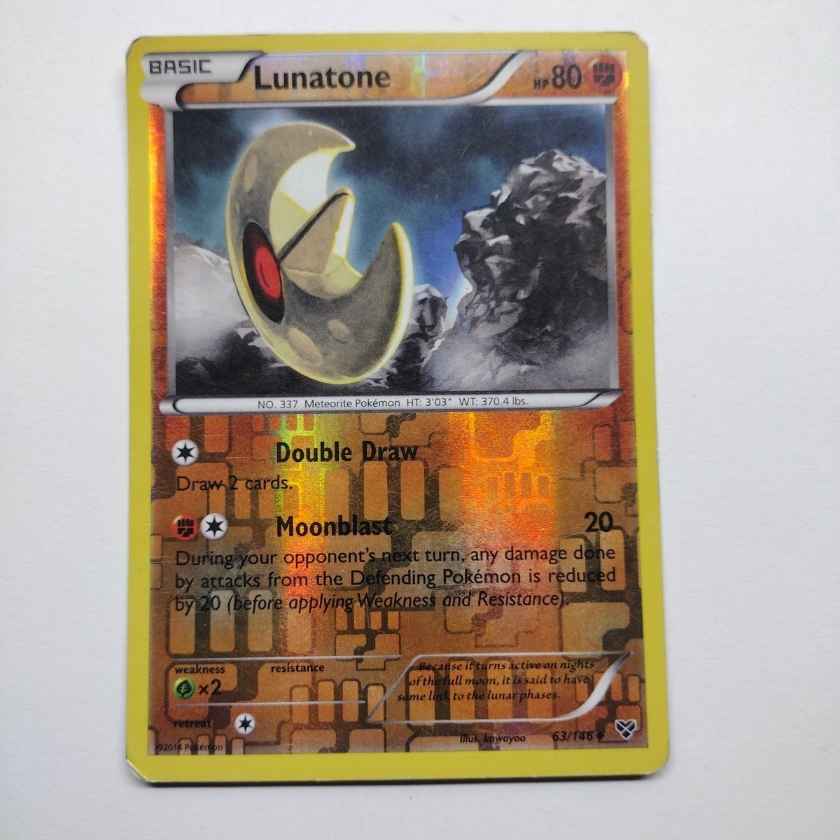 Pokemon LUNATONE 63/146 - XY Rev Holo MP
