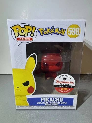 Funko Pop! Pokémon - Pikachu #598 (Red/Bedazzled) FUNHOUSE CUSTOMS