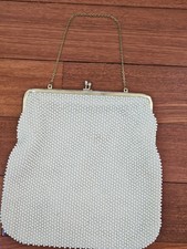 Vintage 50s Beaded White Evening Purse Original