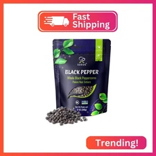 Soeos Black Peppercorns, 12oz (Pack of 1), Whole Black Pepper, Non-GMO, Kosher, 
