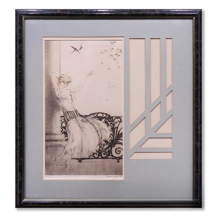 ルイ・イカール　Louis Icart エッチング　サイン入り1931　女性像 ルイ・イカール「カクテル」エッチング :: 絵画買取・販売 - シバヤマ