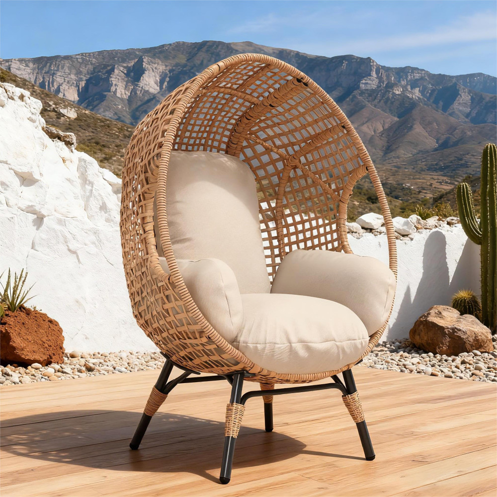 Pe Rattan Outdoor Indoor Swing 400lb Capacity