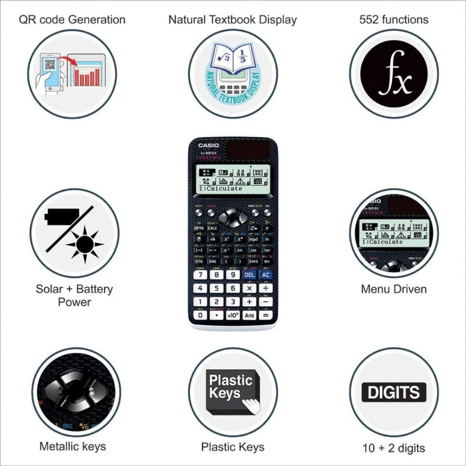 Casio Fx-991ex Classwiz Scientific Calculator Advanced Engineering 552 Function - Image 3 of 4