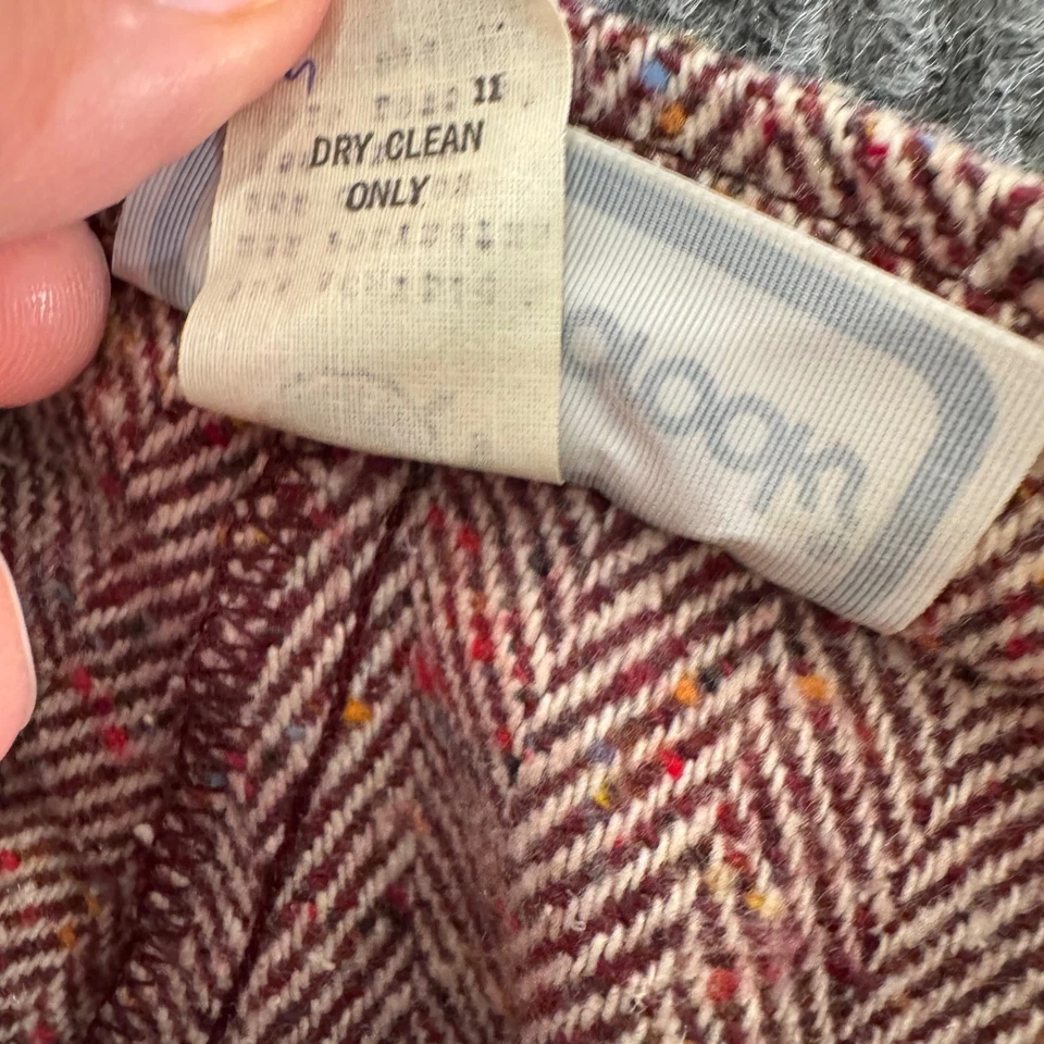 Pantalones de tweed Bobbie Brooks espiga de colección para mujer cintura alta pierna ancha años 70 retro Foto 3 de 4