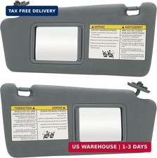 Gray Driver Left + Passenger Right Side Sun Visor Replacement Compatible with To