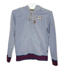 HOWLER BROS Hoodie Men's S Gray Full Zip Jacket Heavy Weight Logo Patch