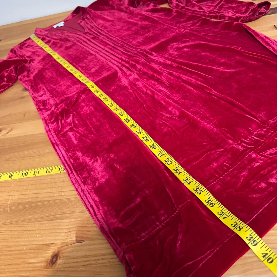 Vestido Catálogo Sundance Mujer M Terciopelo Encantamiento Vacaciones Plisado Mezcla Seda Foto 4 de 4