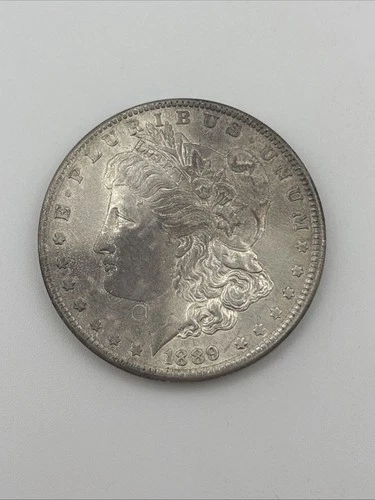 1889 Silver Morgan Dollar Coin, Circulated, No Mint Mark