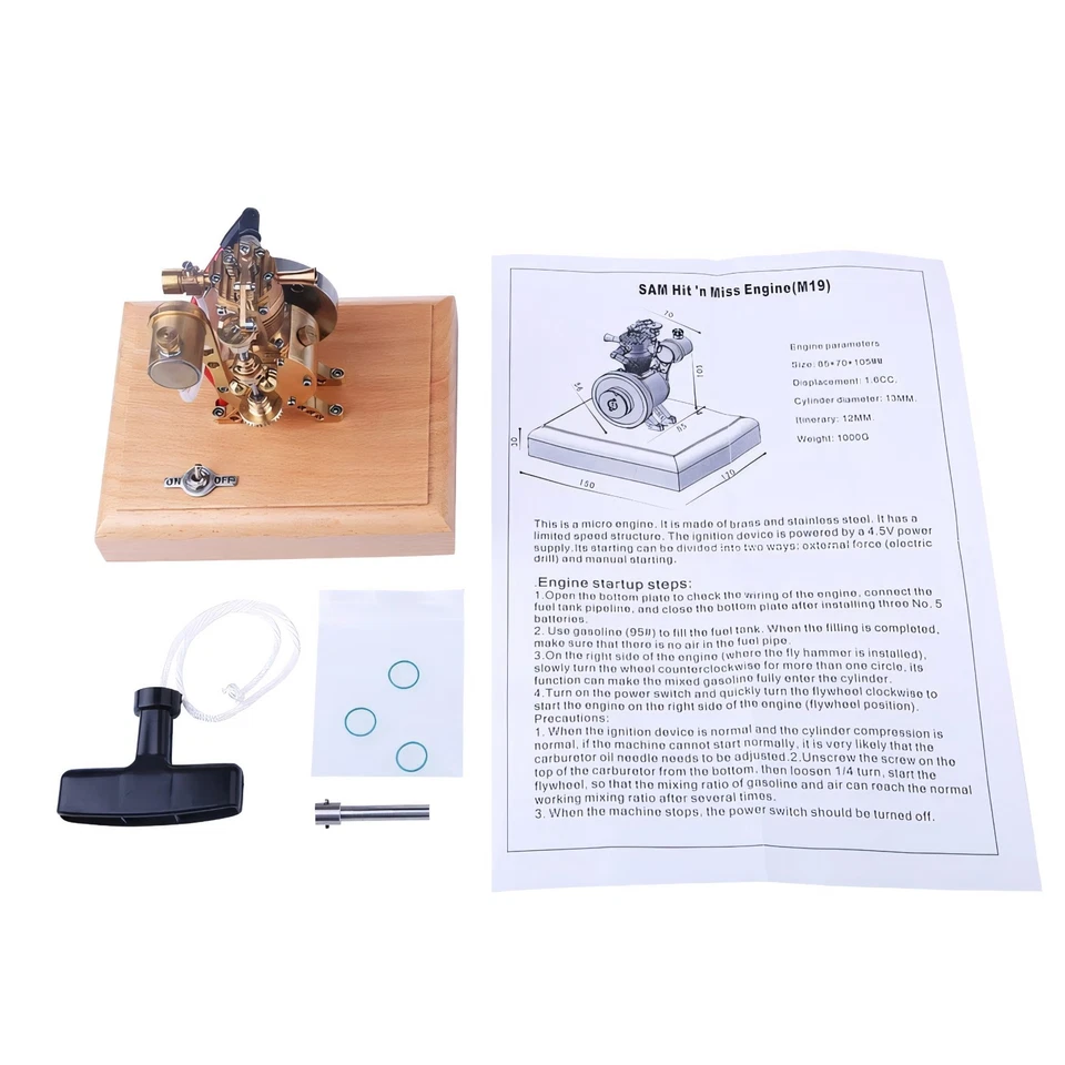 OKMO M19 1.6CC Mini SAM Hit & Miss 4-Stroke Vertical Gas Engine Model DIY Kit - Image 4 of 4