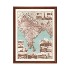 Old Map of India 1930 - Vintage India Art Wall Decor
