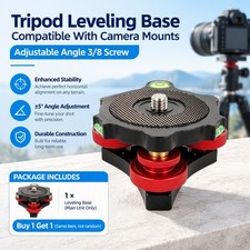 Precision Leveling Base Fits Tripod Head Camera Mount Adjustable Angle Compact