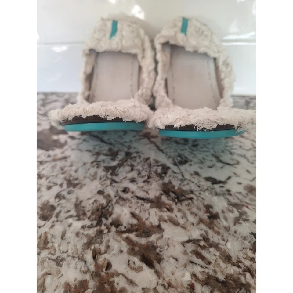 Corbatas Gavrieli Viaje Plegable Blanco Flor Rosas Ballet Planas Talla 8 Foto 2 de 4