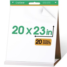 Portable Tabletop Easel Pad, 20 x 23 Inches, 1 Pack 20 Sheets/Pad, Super Sticky