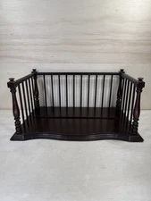 Vintage American Heritage Fiddle Rail Book Rack Holder Mahogany Finish Wood Rare