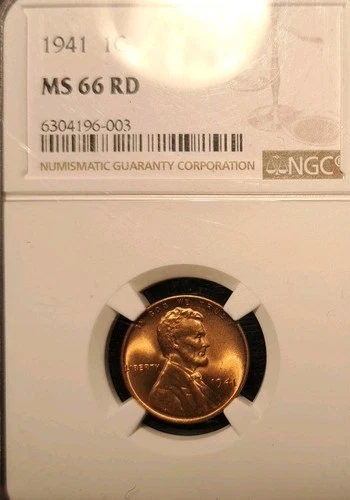 1941 Lincoln Cent NGC MS 66 RED