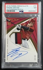 SHOHEI OHTANI PSA 2018 PANINI IMMACULATE COLL #37 ROOKIE PATCH AUTO RPA RC 44/99