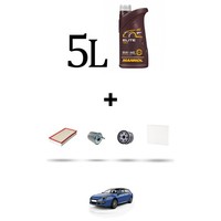 Hoffcar Wartungskit 4 Filter Und 5L ÖL FüR Renault Laguna III 1.5 Dci 81Kw Ab