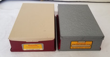 Two Vtg. 35MM Slide Holders Kodak Kodaslide Compartment File Metal Storage Boxes