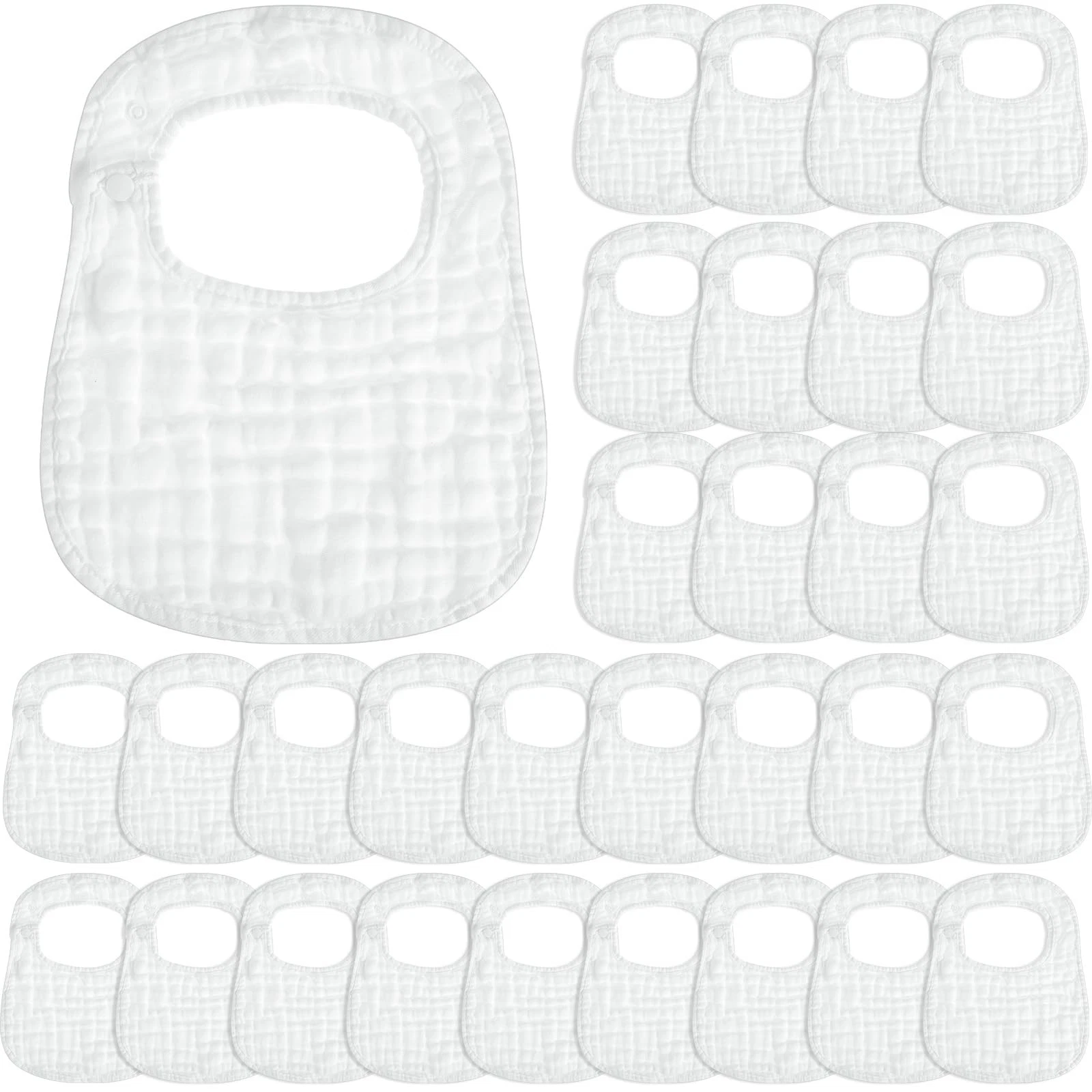 Reginary 30 Pack White Muslin Bibs approx. 8 x 11 inch/ 20 x 28 cm,