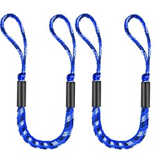 3FT Bungee Dock Line for Boats with Loops Connect or 3ft, Blue,black white