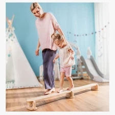 Non-Slip Wooden Balance Beam for Toddlers – Safe Birch Gymnastics Ages 18M-5Y