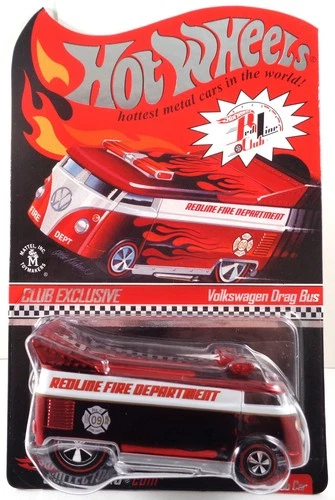 HOT WHEELS RLC 2009 MEMBERSHIP CAR VOLKSWAGEN DRAG BUS REDLINE FIRE DEPARTMENT