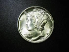 1944-S Mercury Dime Blazing Luster GEM BU UNC! Very Rare Coin!