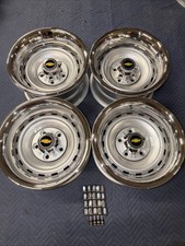 1971-87 GMC CHEVY C10 5X5 15X8 ORIGINAL TRUCK RALLYS NEW RINGS CENTER CAPS