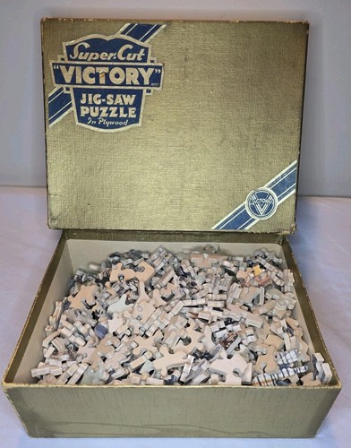 Vintage Victory Wood Jigsaw Puzzle Docks at Glasgow 500 Pc England Gold Box