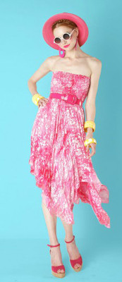 NEW Alice Olivia Katie Pink Layered Strapless silk Women Dress $495 4