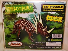 3D PRE-COLORED WOOD PUZZLE "STYRACOSAURUS" BY PUZZLED