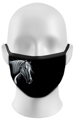 Darkwear Weiß Pferd Gesichtsmaske Waschbar Atmungsaktiv Wiederverwendbar Tribal Pferde Maske