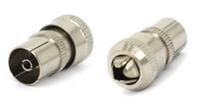 Female TV Aerial Coax Connectors Socket Coaxial Plug Metal Solderless Cable WI