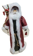 Paper Raffia Santa Claus Handmade Father Christmas 11.5” Tall Folk Country Decor