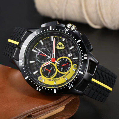 Ferrari腕時計 NEW Men's formula 1 Scuderia Ferrari 42mm Luxury Chronograph Red