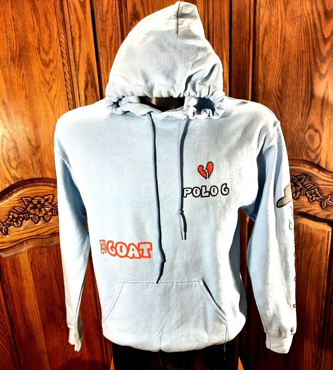 New Polo G Merch Polo G The Goat Mens Medium Hoodie Misprint