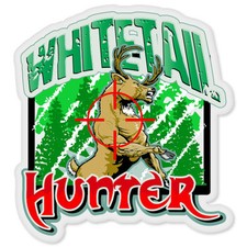 Deer Hunter Hunting car bumper sticker window decal 4" x 4"