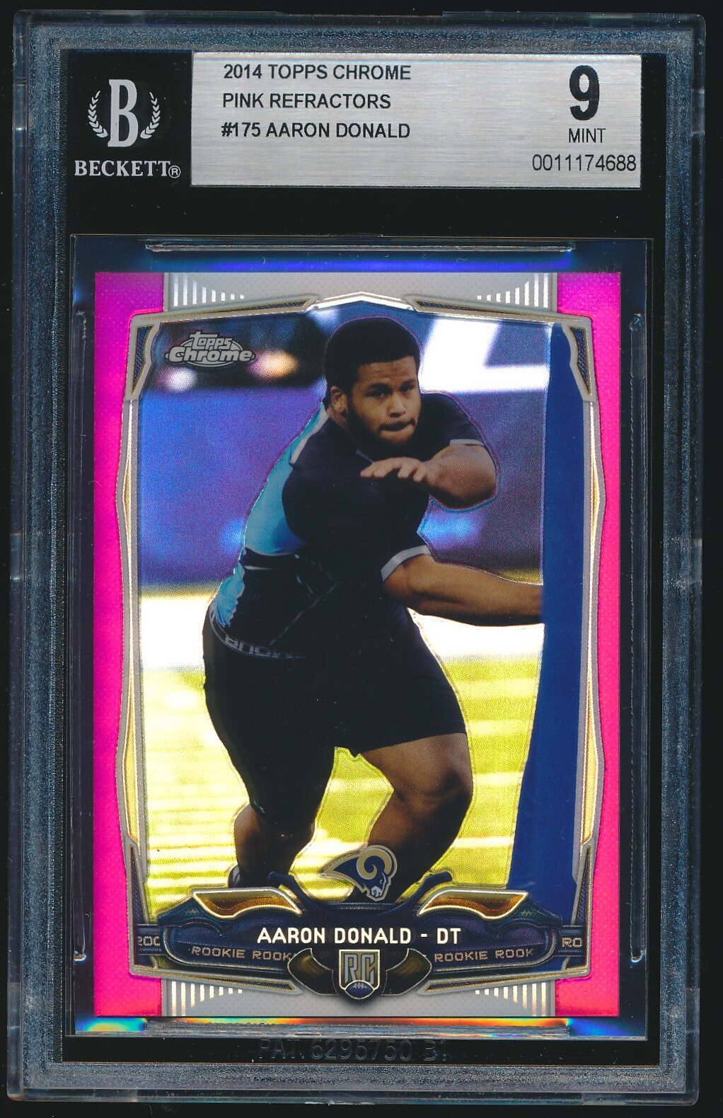 2014 Topps Chrome Pink Refractor rookie #175 Aaron Donald rc BGS 9 Mint /399