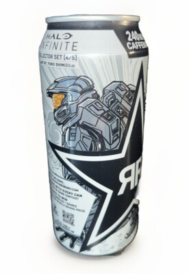 NEW (1) ROCKSTAR x HALO INFINITE SILVER ICE ENERGY DRINK Promo 4/5 w/ Tab PURE Z