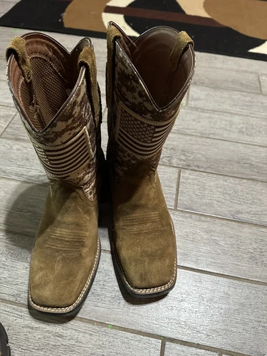Men's Ariat Sport Patriot Western Boots Camo American Flag 10019959 Size 7