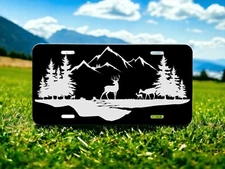 Deer in the Mountains!!  Laser Engraved Front License Plate, Looks Great on Car!