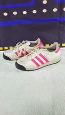 Adidas Samoa Kids Size 2.5 Pink White Running Shoes Sneakers G47676 Pre-Owned