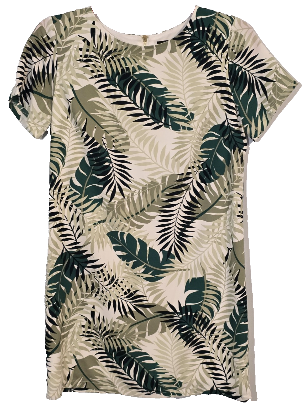 Lulus Women's Ivory and Green Shift Dress Size Small Resort Wear Beach Tropical