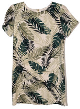 Lulus Women's Ivory and Green Shift Dress Size Small Resort Wear Beach Tropical