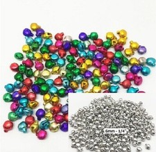 Choose Pkg Colorful or Silver Small 6mm 1/4" JINGLE BELLS Charms - NO Jingle