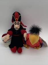 Lot Of 2 Disney Aladdin Plush Bean Bag Beanies with Tags Jafar  Iago